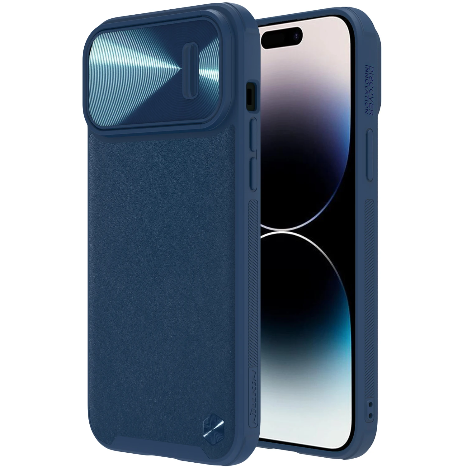 NILLKIN For iPhone 14 Pro Max 14 Plus Case Camera Lens Protection Case Luxury Delicate Lextured Leather CamShield Leather Case