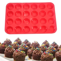 24 cup non stick silicone baking mold for muffins cupcakes and mini cakes