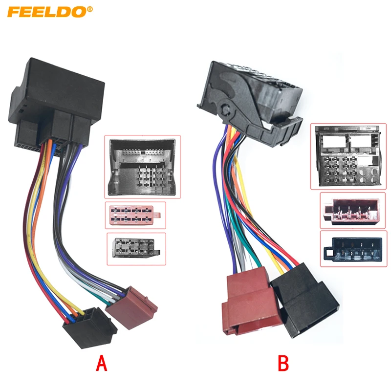 

FEELDO Автомобильное CD-Радио Аудио ISO адаптер жгут проводов для Ford 2003 + Auto ISO головки кабель # QH7433/7434