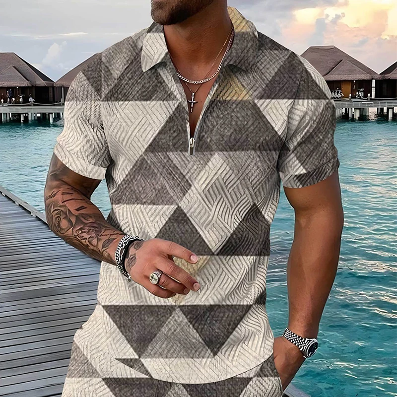 

S-5XL Men's Casual Summer Short Sleeve Polo Shirts Men Male Zip Tee Shirt Men Tops Street Golf Clothing Clothes For Men 2022