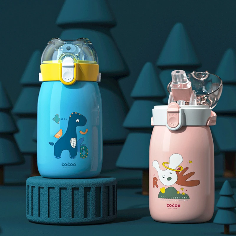 

Drinking Bottle 316 Stainless Steel Children'S Cartoon Water Bottle Keeps Cold Portable Outdoor Thermos Cup With Straw
