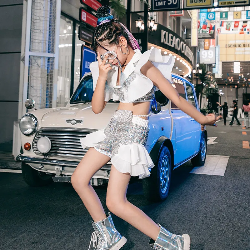 Детские джазовые уличные танцевальные крутые костюмы для девочек модная уличная