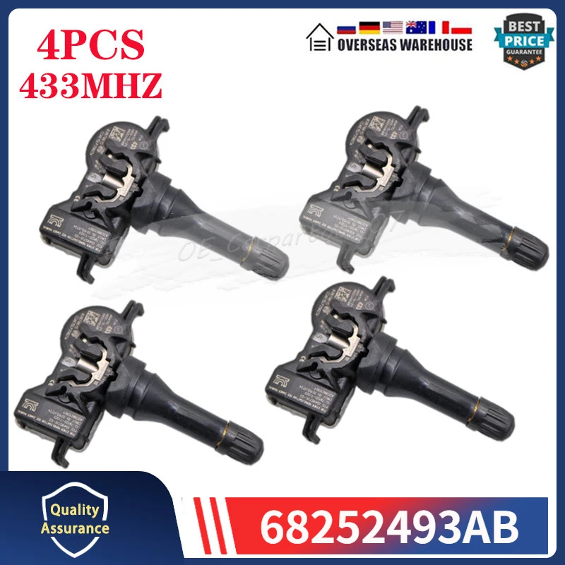 Система контроля давления в шинах 68252493AB, TPMS Датчик 433 МГц для Chrysler Pacifica Dodge Jeep Grand Cherokee и Renegade 68313387AA