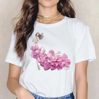 summer graphic tee fashion t shirts oversized clothing short sleeve ladies flower printing tops cotton blusas mujer de moda 2022