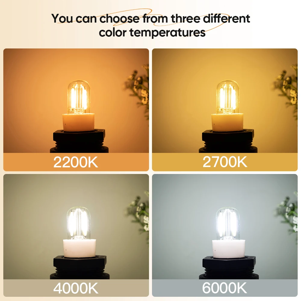 Диммируемая Светодиодная лампа накаливания E14 T20 1 Вт холодный свет яркий белый 7