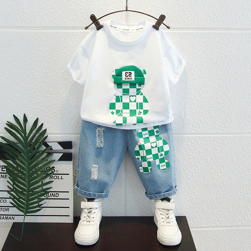 

Boy Summer Clothing Suit New Children's Clothes Set Boys Short Sleeve T-Shirt Shorts 2 Piece Set Kids Sportswear Suit 2-10Years