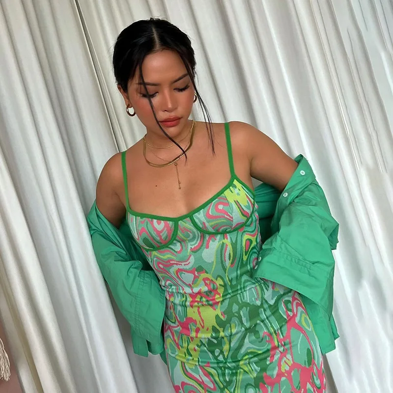 

Пикантное мини-платье с принтом, Женская Кокетка с открытой спиной, облегающий сарафан на бедрах, эластичный облегающий модный наряд без ру...