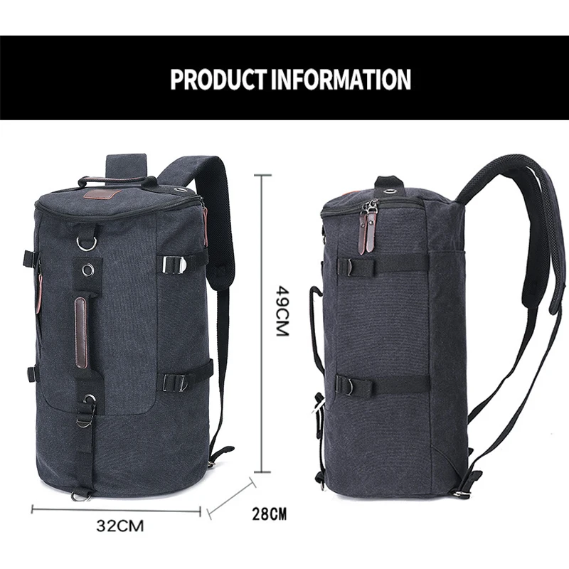 Big Canvas School Laptop Backpack Sports Military Rucksack Travel Gym Duffle Bag Casual Outdoor Climbing Daypack for Men Women