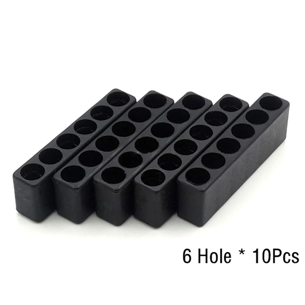 

Black Storage Bits Holders Cases Screwdriver 10pcs 6 Holes Containers Convenient Tools 6.35mm Gadgets Hex Shank