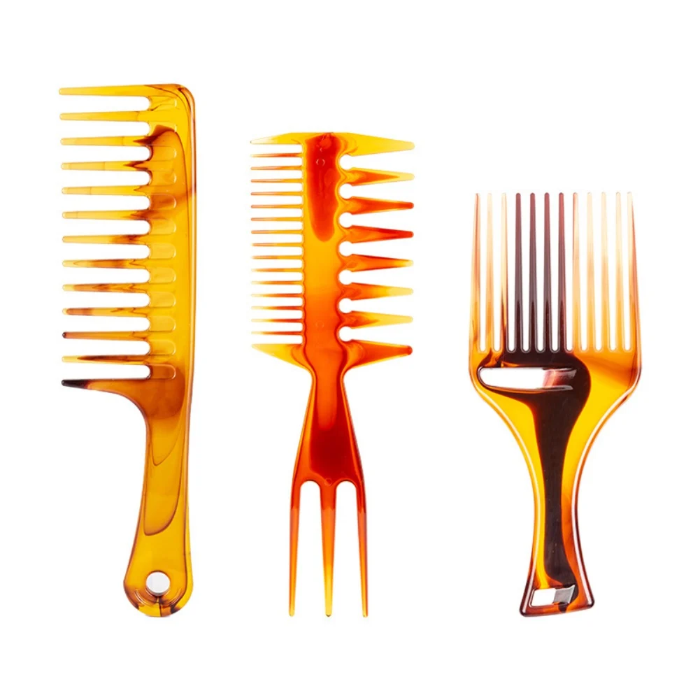 

Men's Oil Hair Comb Fork Comb Wide Tooth Comb Three-piece Set Multifunctional Hair Design Hair Detangler Comb Makeup Barber Tool