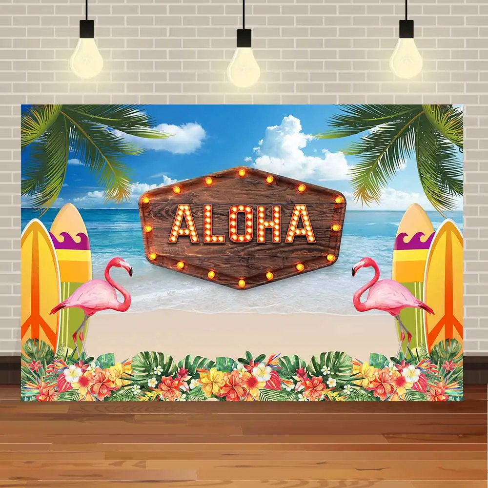 Фон для фотосъемки летняя тропическая доска серфинга Гаваи день рождения
