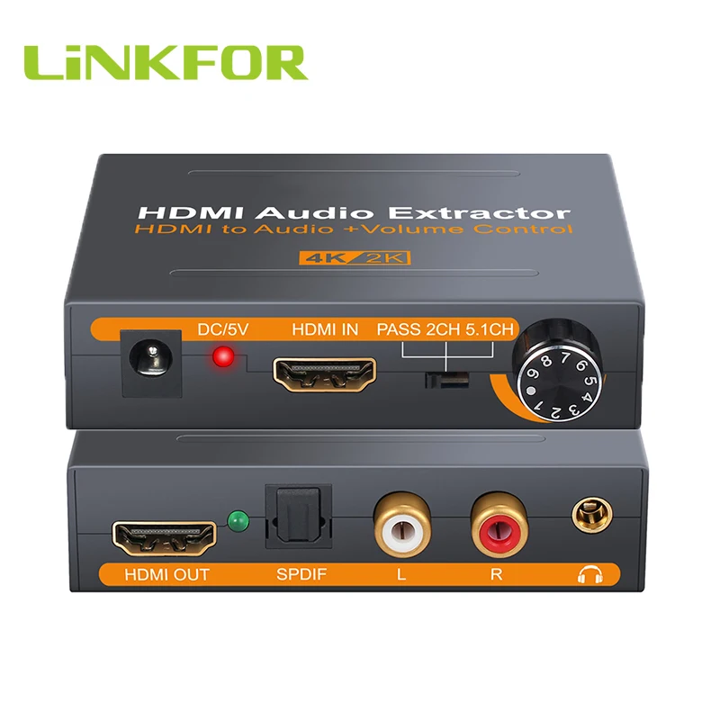 LiNKFOR 4K HD 3D HDMI-совместимый 2 0 аудио сплиттер с оптическим TOSLINK SPDIF 3 5 мм конвертер для