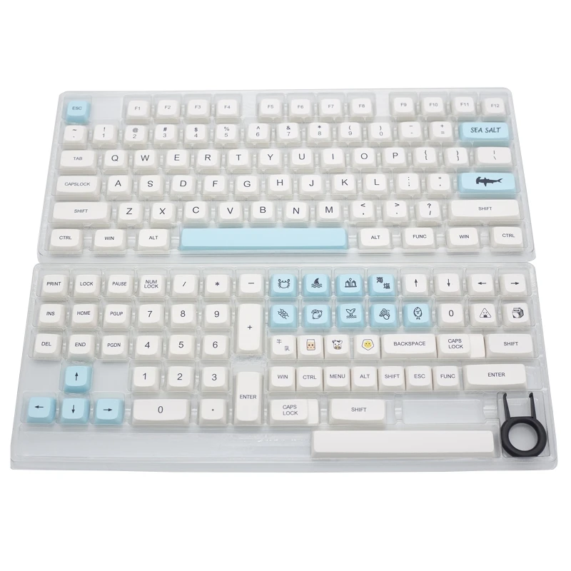 

138 Keys XDA Keycaps PBT Dye Sub Keycap Sea Salt Theme Cherry Layout For MX Switch Mechanical Keyboard 61 74 68 84 87 96