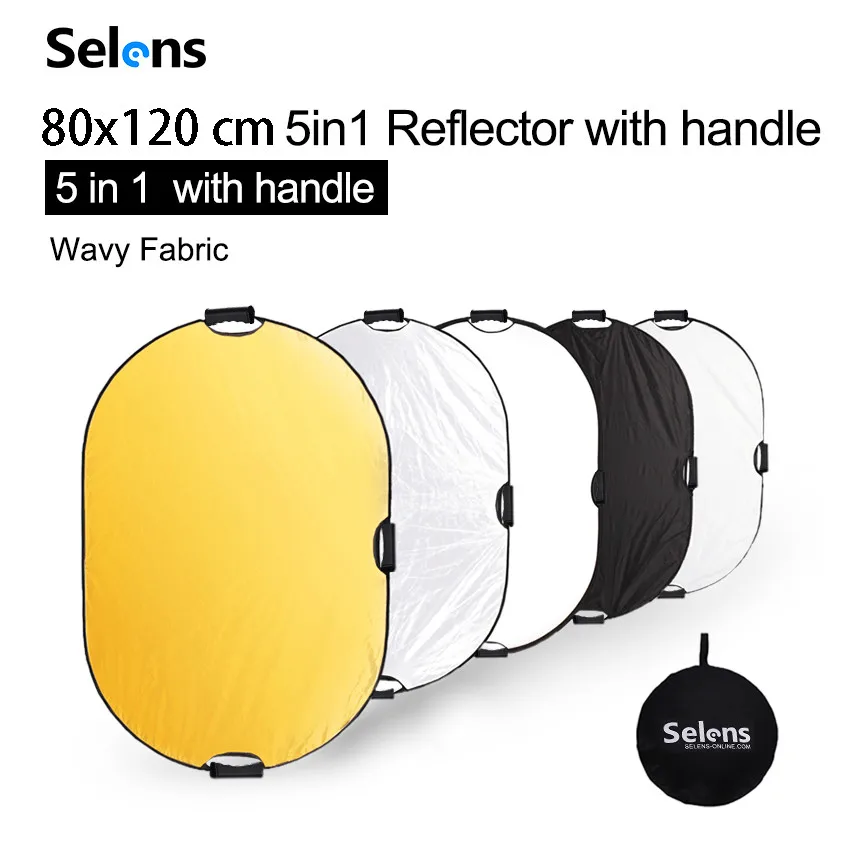 

Selens 80x120cm 5 in 1 Photography Reflector Collapsible Portable Light Reflector With Carring Case For Photo Studio Accessories