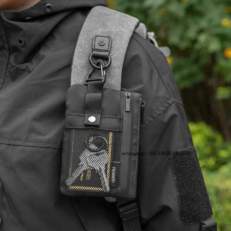 Фото Новая уличная сумка-кошелек с RFID-защитой от кражи, многофункциональная, для банковских карт и удостоверений личности, водонепроницаемая, на шею, для ключей №3