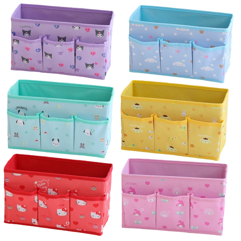 

Sanrioed Kuromi Purin Dog Kittys Cinnamoroll Pochacco My Melody Cartoon Folding Desktop Sundries Cosmetic Stationery Storage Box