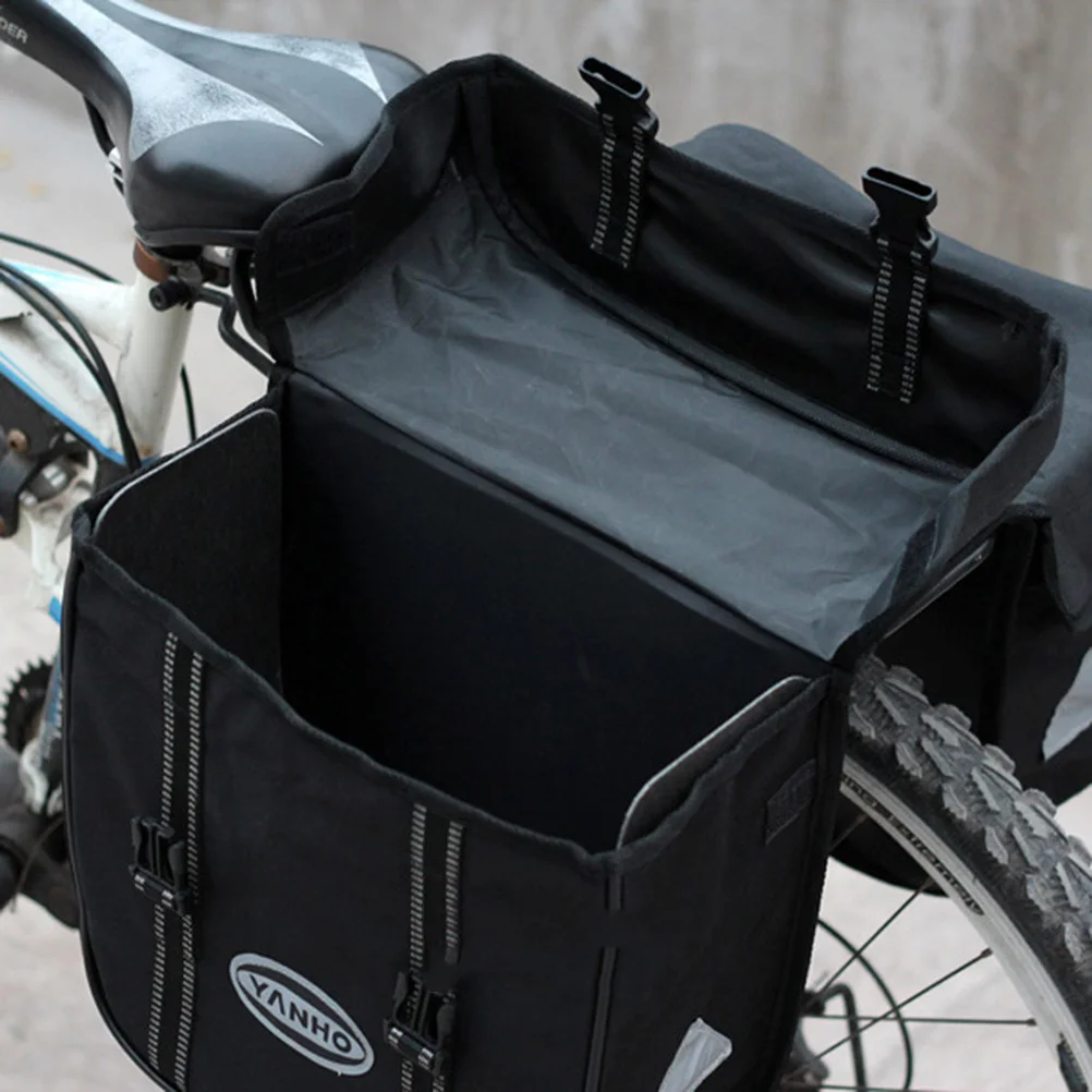 

Двухсторонняя задняя Сумка, водонепроницаемая износостойкая сумка для заднего сиденья горного и дорожного велосипеда (черная)
