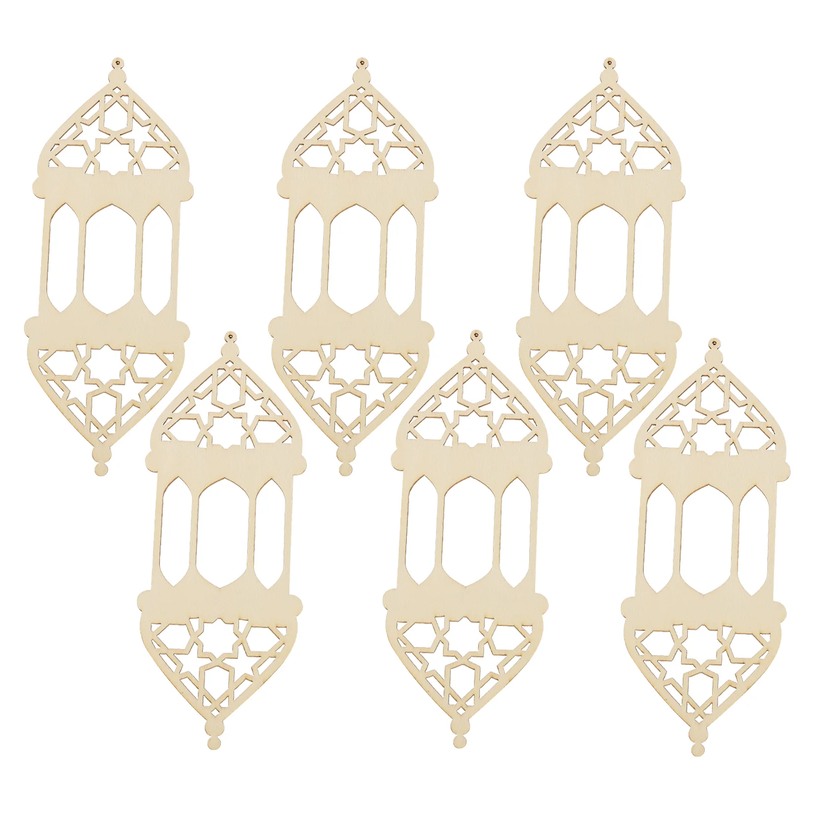 

6Pcs Eid Craft Pendants Hollow- Out Hangings Party Props