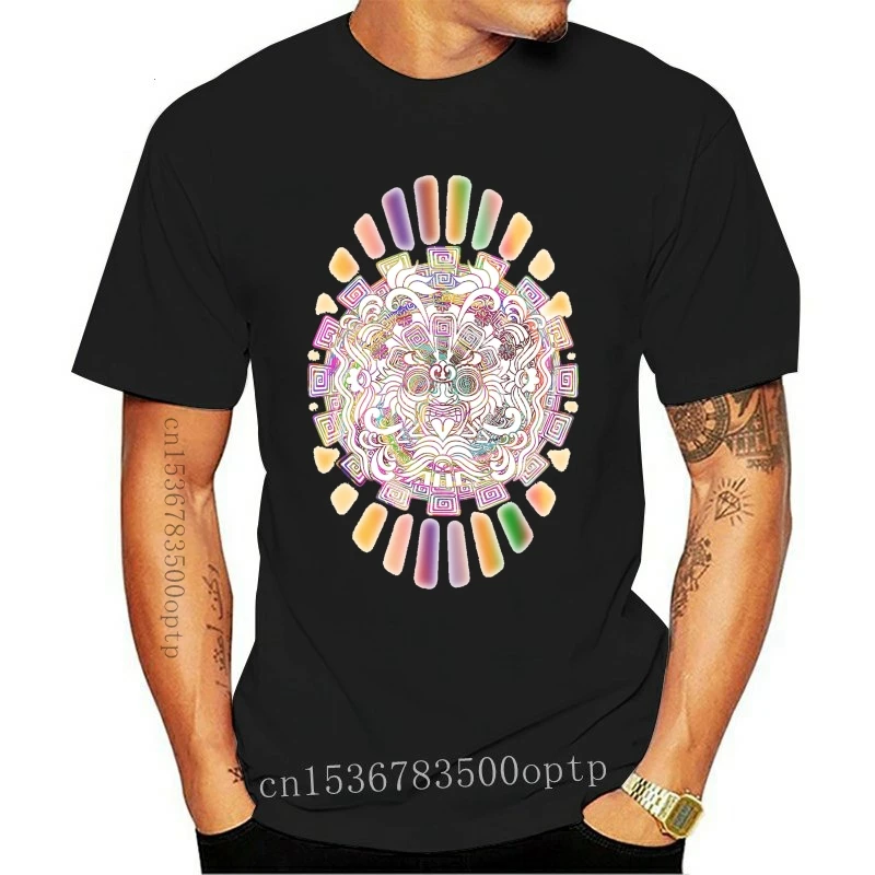 2022 Aztec Sun Mask design красочная неоновая Мужская футболка с принтом на заказ мужские