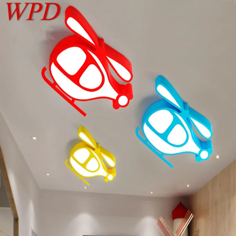 

WPD Children's Aircraft Ceiling Lamp LED Dimmable Creative Cartoon Light For Home Decor Kids Room Kindergarten Remote Control