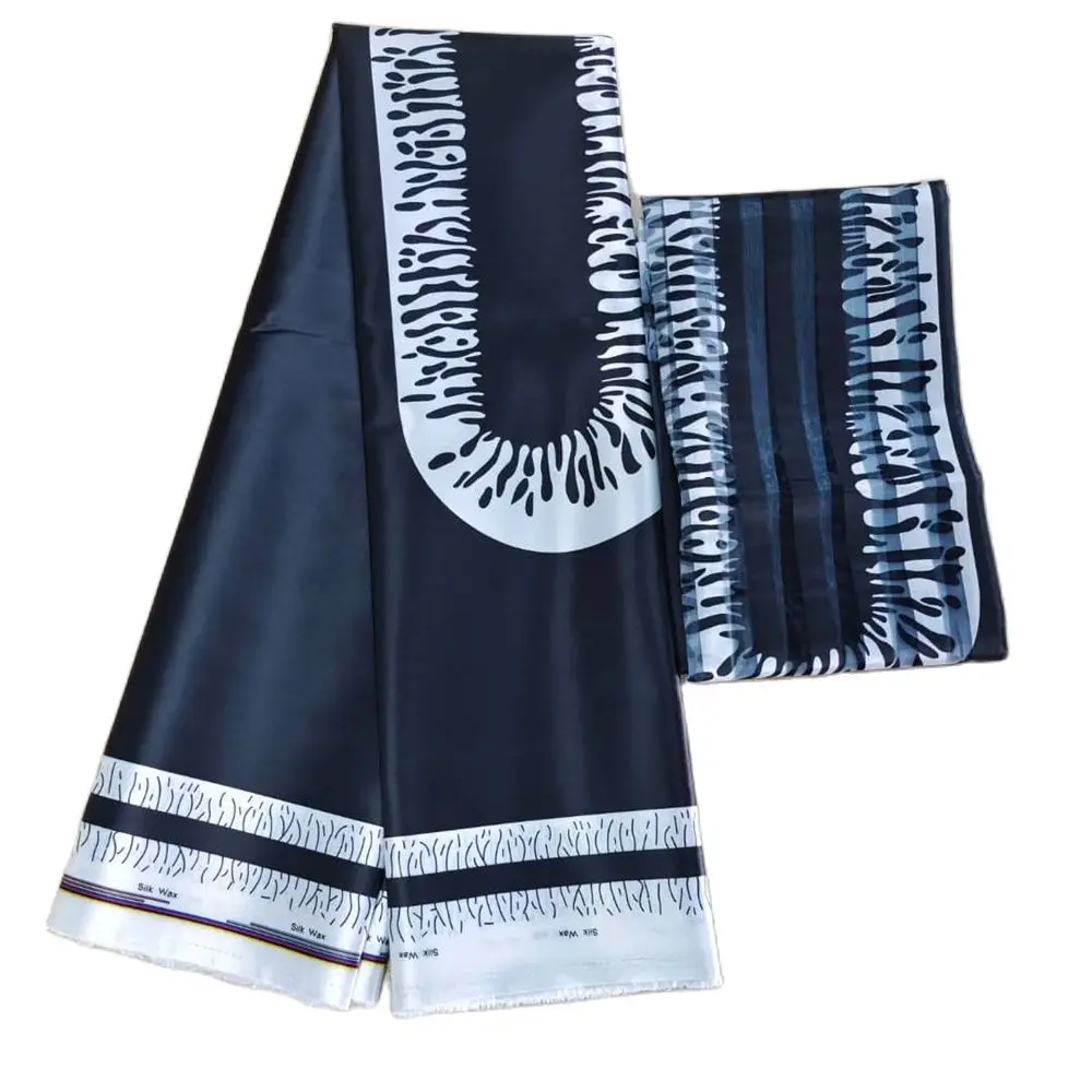 

African Fabric Sequins Organza Silk 4+2Yards Ribbon Fabrics For Women Party Dress