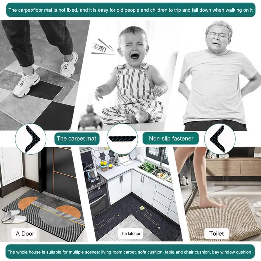 

1 Bag Useful Carpet Stickers Washable Rug Tapes Multipurpose Hardwood Floor Rug Gripper Sticker Carpet Tapes Fixed Carpet