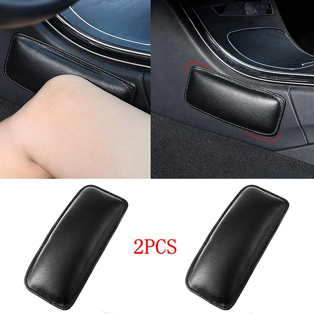 

2Pcs Leather Auto Center Console Knee Cushion Soft Pad, Car Elbow Pillow Thigh Support Comfort Pillow Car Interior Accessories