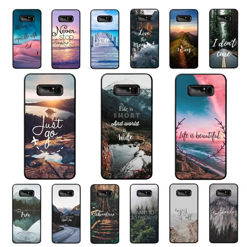 

FHNBLJ Travel Forest Mountain Sea Beach Phone Case for Samsung Note 5 7 8 9 10 20 pro plus lite ultra A21 12 02