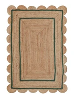 scalloped jute rug hand woven 100 natural jute rug bohemian rug home furnishing area rug living room decoration