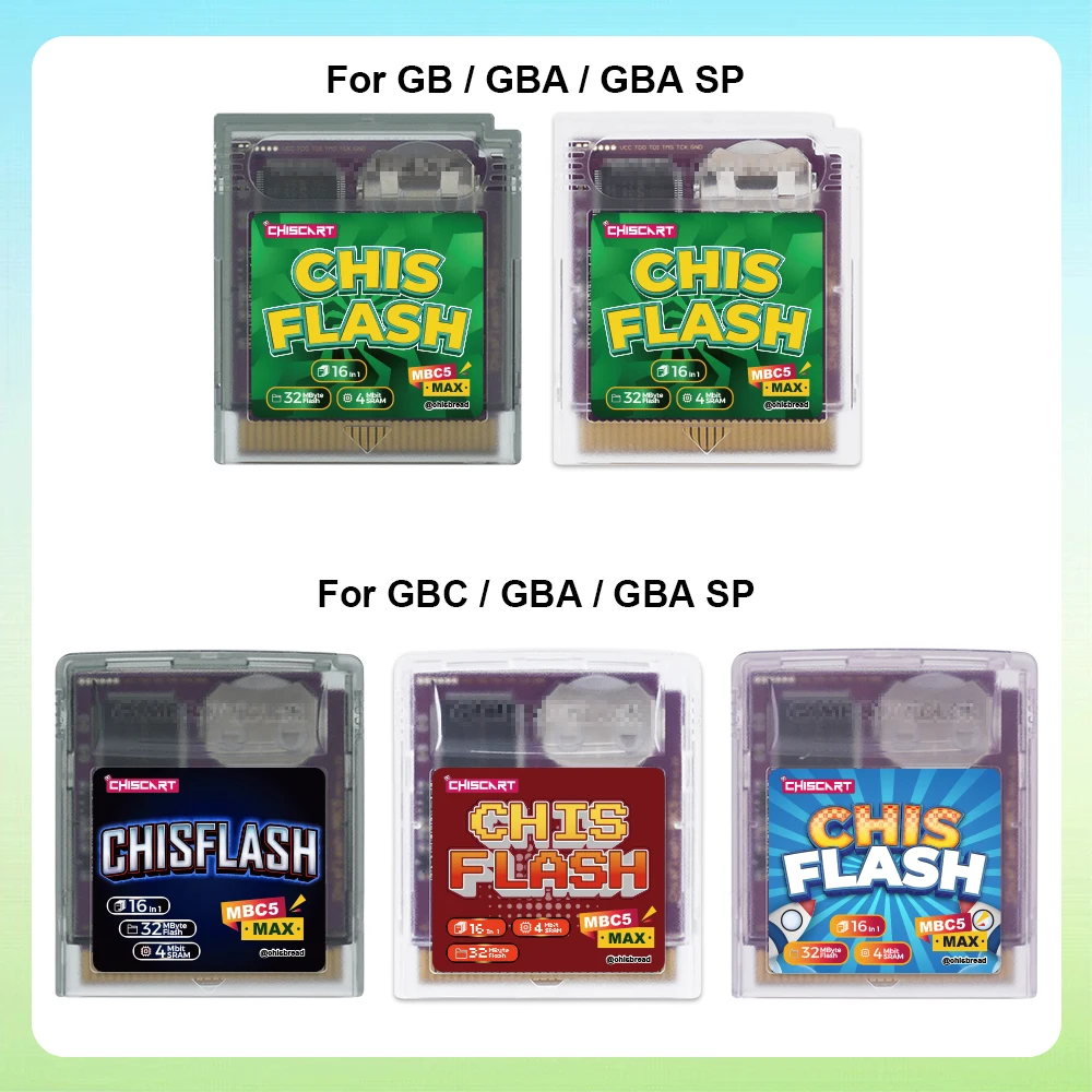Картридж Chiscart MBC5 MAX V1.22 с 4 МБ SRAM и 32 МБ ROM для GBxCart, GBflash, Joey Jr, Burner для консолей Gameboy GBC, GBA (art.: 3920dc35ef457) - 3920dc35ef457