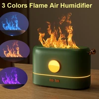 3 colors flame mist maker air humidifier ultrasonic cool mist maker aromatherapy diffuser usb for home living room spa office