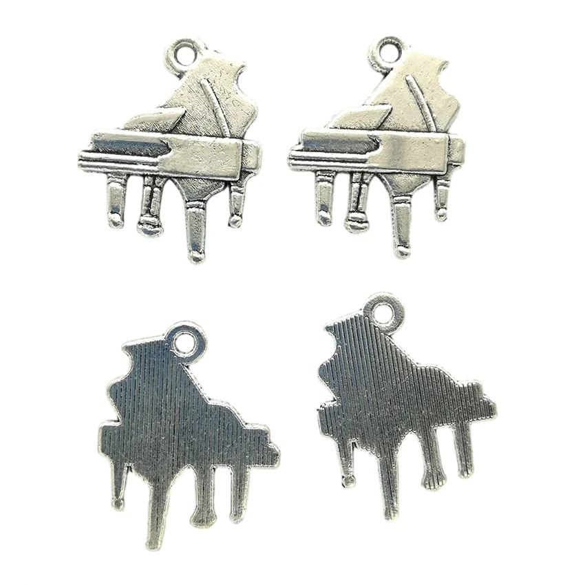 

10pcs Antique Silver Color Piano Pendants Charms for Jewelry Making 21*16mm