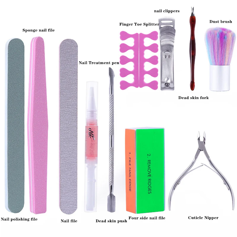 

Профессиональный набор для ногтей Lolede, 13 шт., пилка для ногтей, Лечение ногтей, ручка, кусачки, ножницы для кутикулы, кисть для ногтей, инструм...