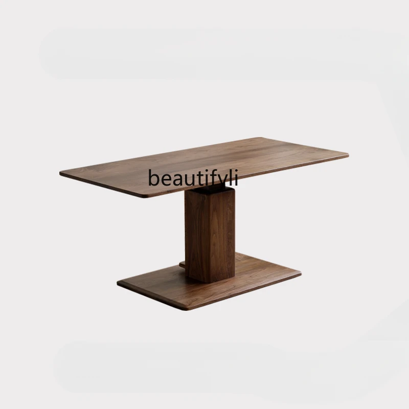 Кофейный столик черный ореховый зернистый домашний стол для гостиной чайный