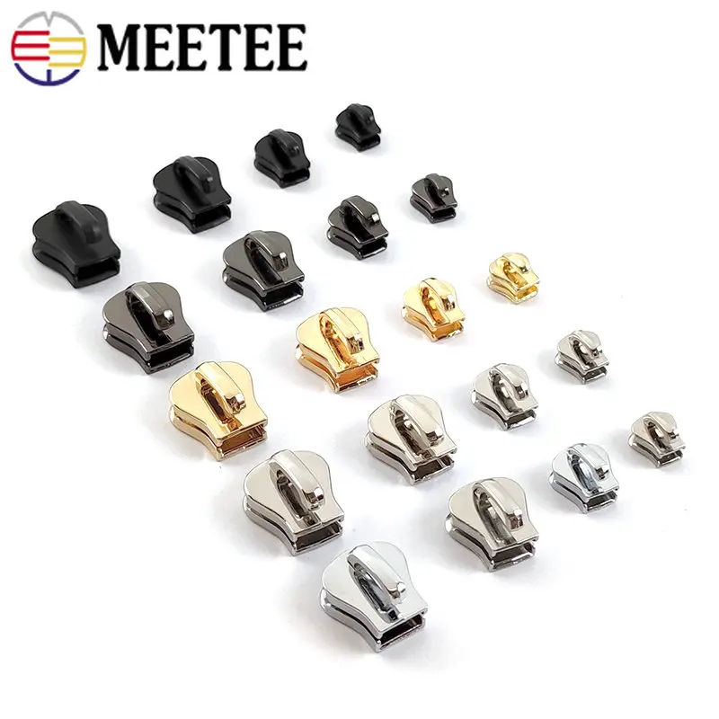 

Meetee 10/20Pcs 3#5#8#10# Zipper Sliders for Resin Zips Bag Pocket Zip Puller Zips Repair Kits DIY Garment Sewing Accessories