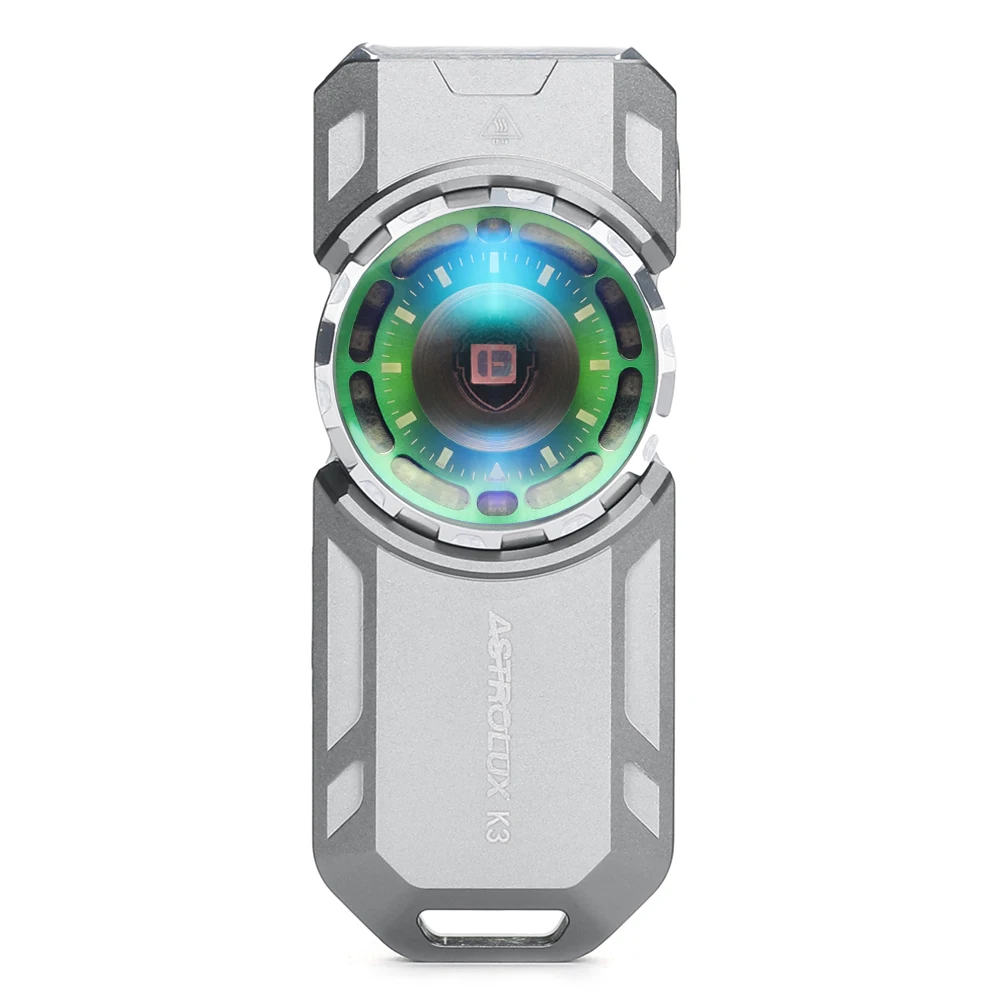 Фото Фонарь Astrolux K3 1550LM EDC с дальним лучом до 209 м, поворотным регулятором, комбинированным режимом (дальний/широкий луч), светодиодный фонарь с RGB 18 светодиодами, УФ 395 нм №2