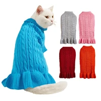 pet dog cat warm sweater clothing winter turtleneck knitted puppy clothes chihuahua dogs teddy french bulldog vest clothes