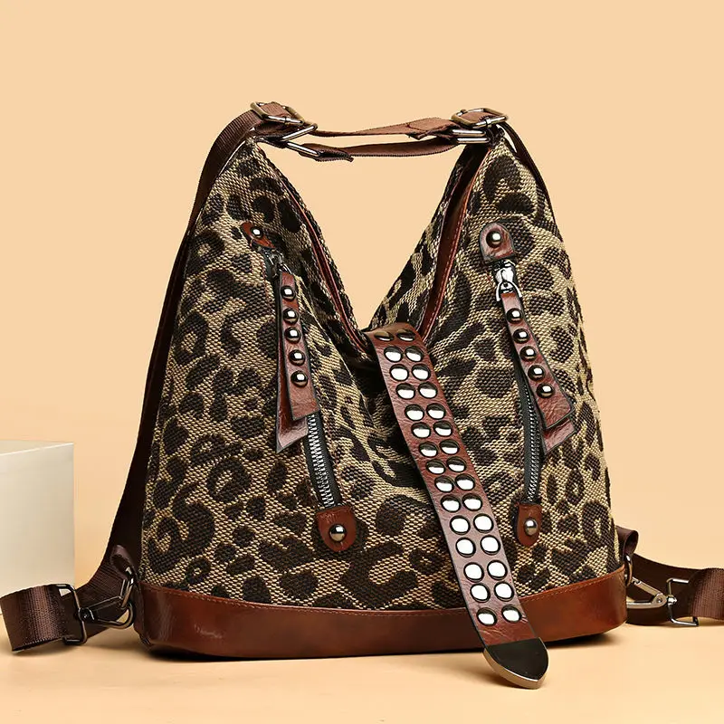 

Women's Leopard Bag Luxury Shoulder Crossbody Casual Tote Designer Female Shopper Handbags Large Capacity Messenger Bag Sac E395