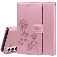 cute rose leather flip case for sumsung galaxy s22 plus s 22 s22 %d1%87%d0%b5%d1%85%d0%be%d0%bb wallet cover for funda para samsung s22 ultra phone cases