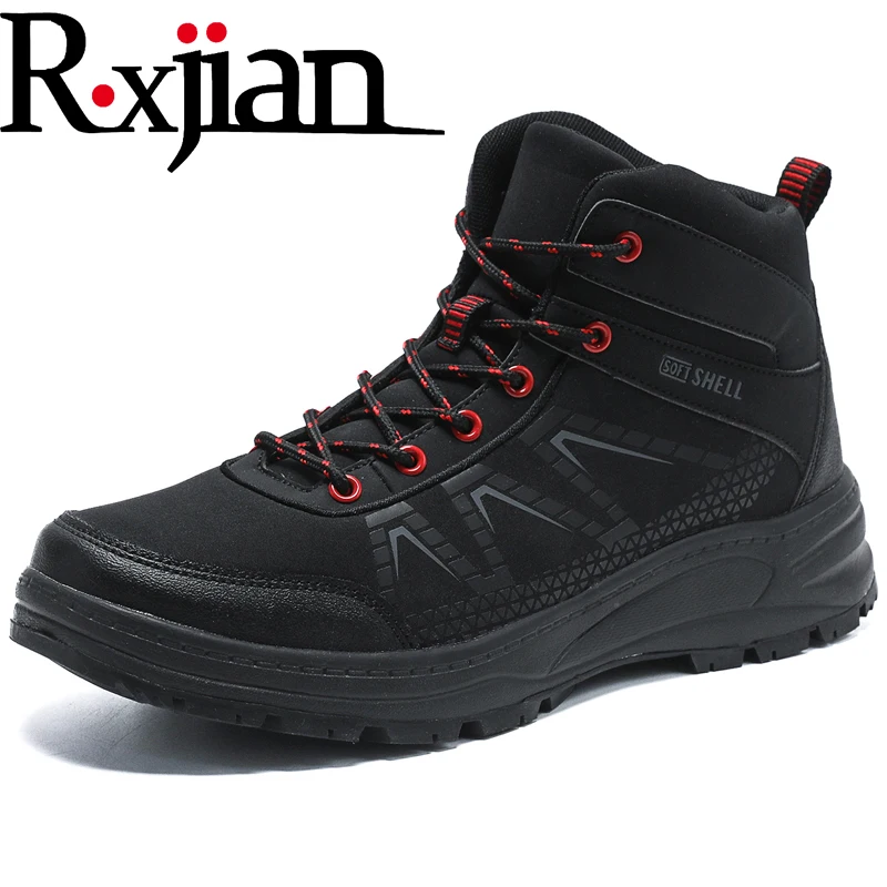 R.XJIAN Men's Outdoor Walking Sports Leisure Breathable Comfortable Wear Resistant Anti Slip Mountaineering Motorcycle Boots