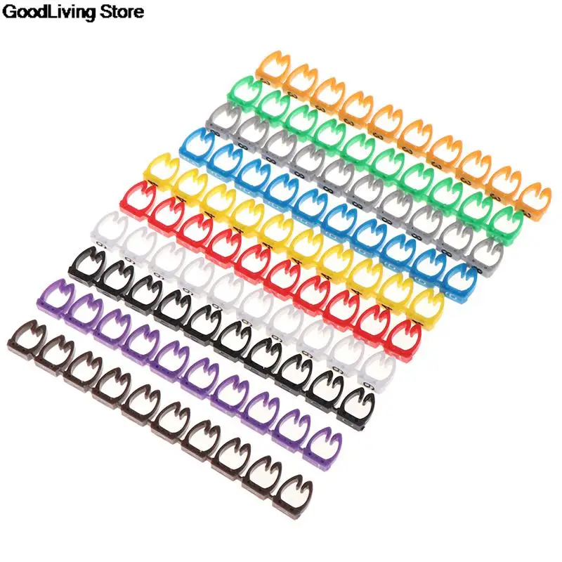 150 шт./лот Кабельные маркеры цветные c-типа маркер номер бирка этикетка для 2-3 мм