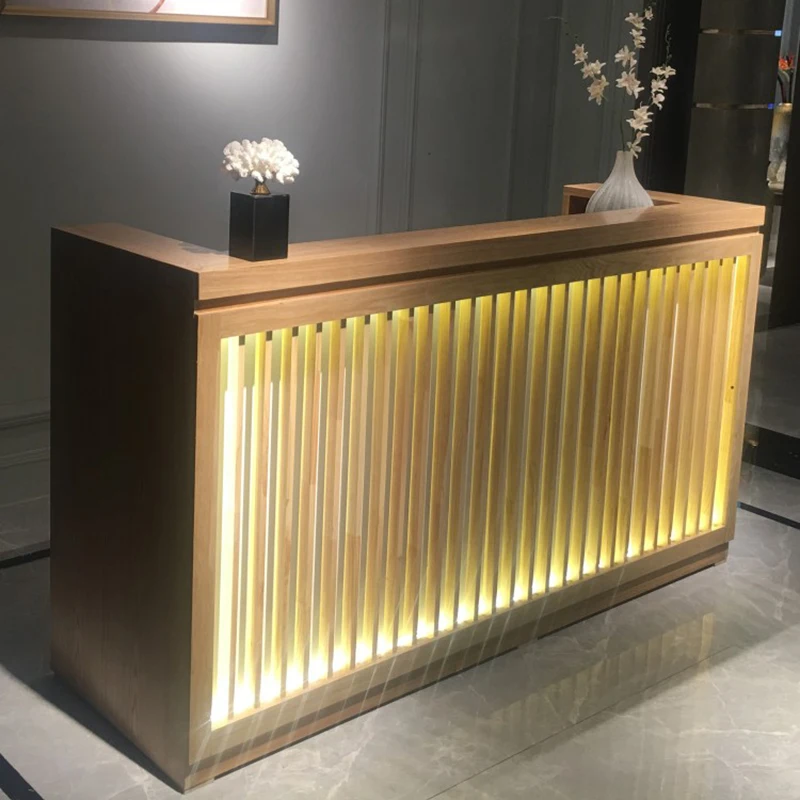 Деревянные центральные стойки регистрации для клиентов касса салона красоты