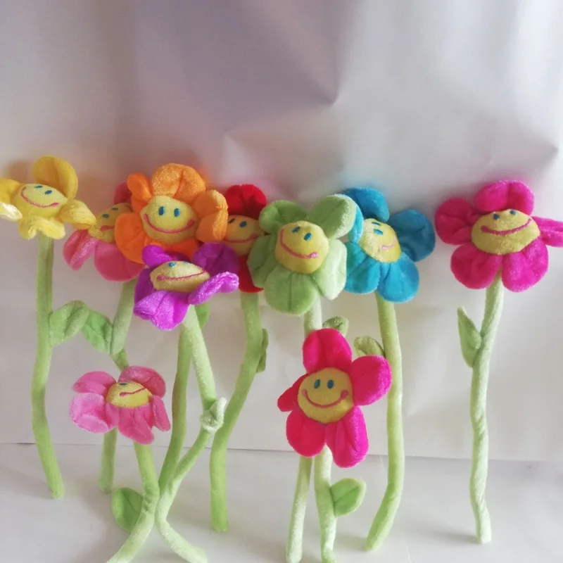 

Free Bendable Branch Plant Curtain Buckle Plush Simulation Sun Flower Rose Plush Toys For Children Home Decoration B4321