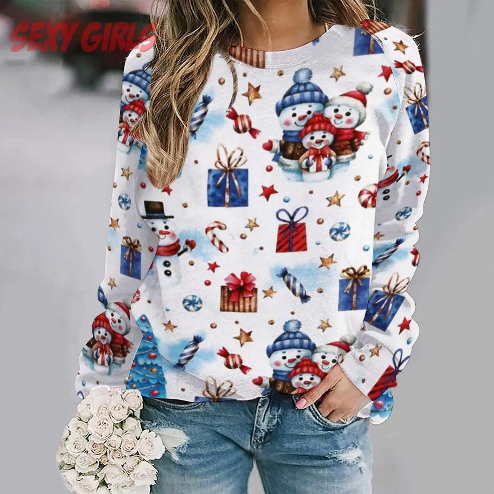 

Marry Christmas Deer Printed Women Hoodie Streetwear Sweatshirts Oversized Pullover Tracksuits Girls Gothic 2022 y2k Clothing