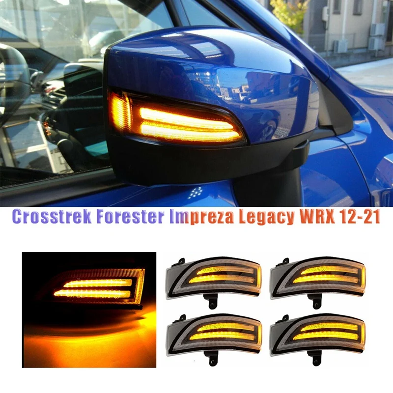 

Sequential LED Dynamic Side Wing Mirror Turn Signal Light Lamp for Subaru Crosstrek Forester Impreza Legacy WRX 12-21