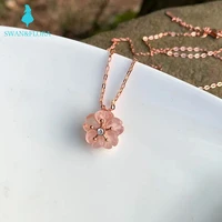 natural stone pendant necklace ross quartz high quality jewelry women gifts fine