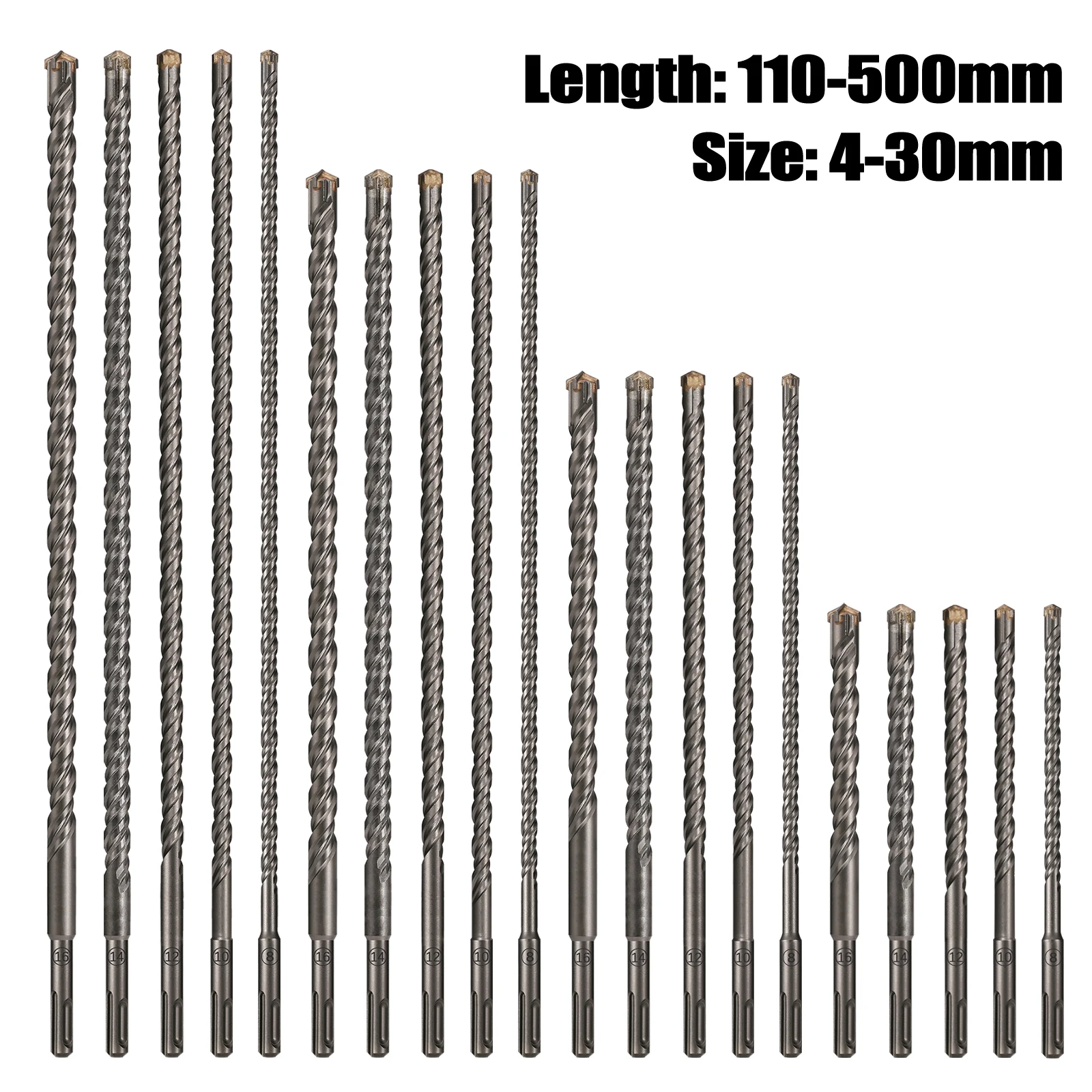 Удлиненная крестовая электрическая ударная дрель 110-500 мм SDS Plus усиленная