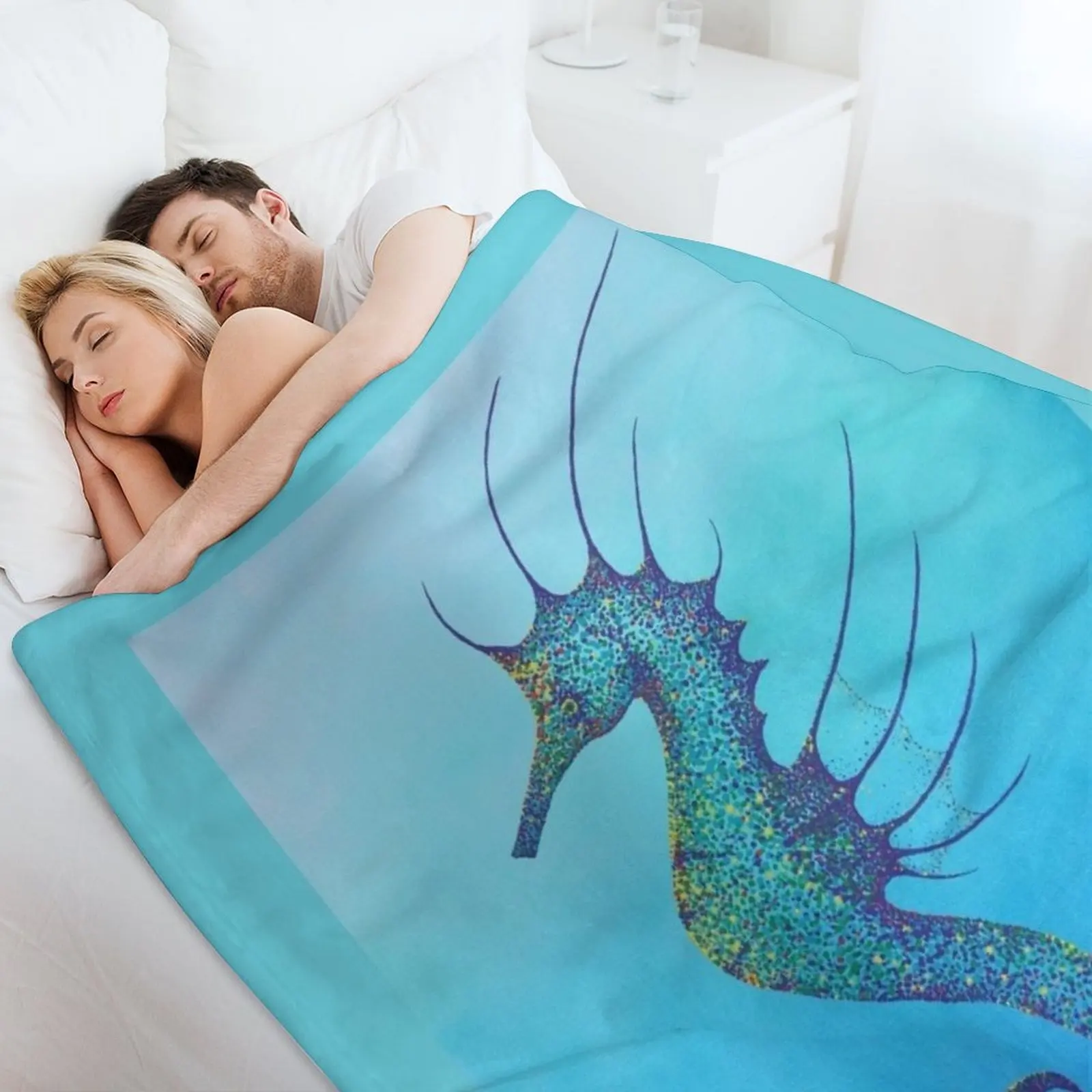 Одеяло цвета морского конька очень большой плед на диван одеяла