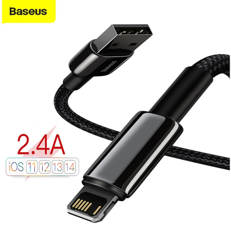 

Baseus 2.4A USB Cable For iPhone 12 11 Pro Max XR Xs X Cable Fast Charging Cable for iPhone 13 Charger USB to Lighting Data Line