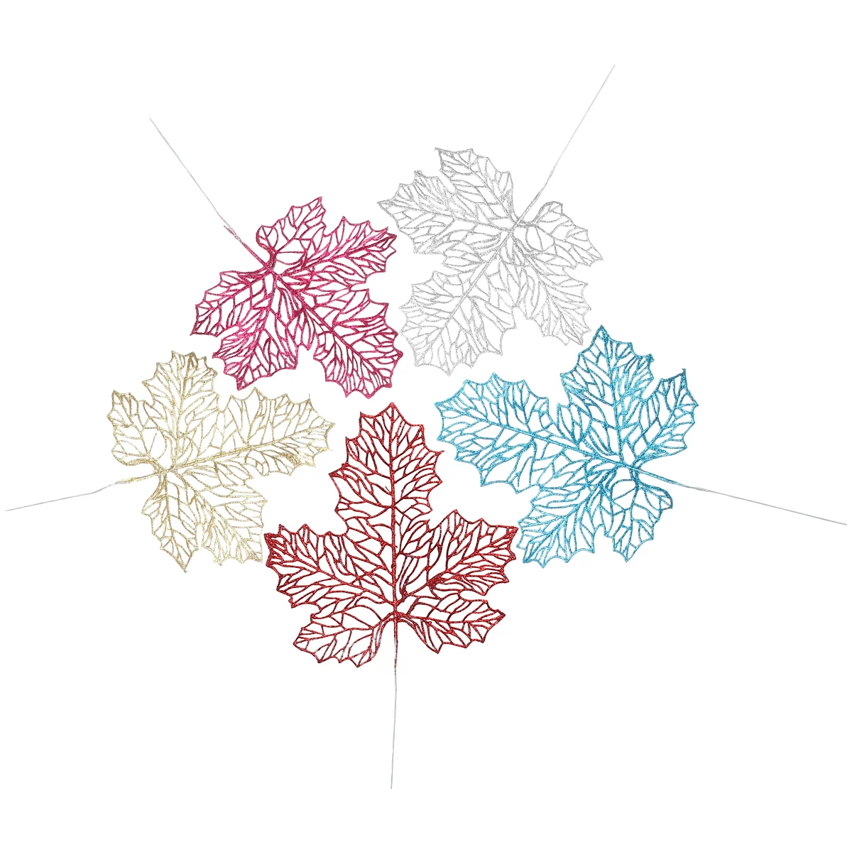 

Christmas Picks Glitter Leaf Leaves Tree Floral Poinsettia Spray Artificial Pine Flower Wreath Maple